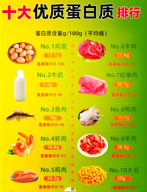 蛋白质含量丰富的食物